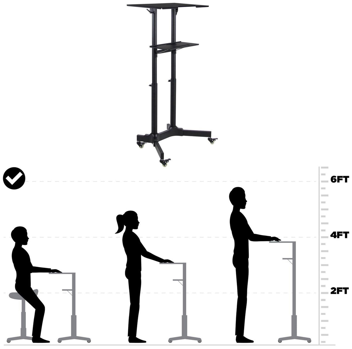 Portable Standing Desk Lectern E552894