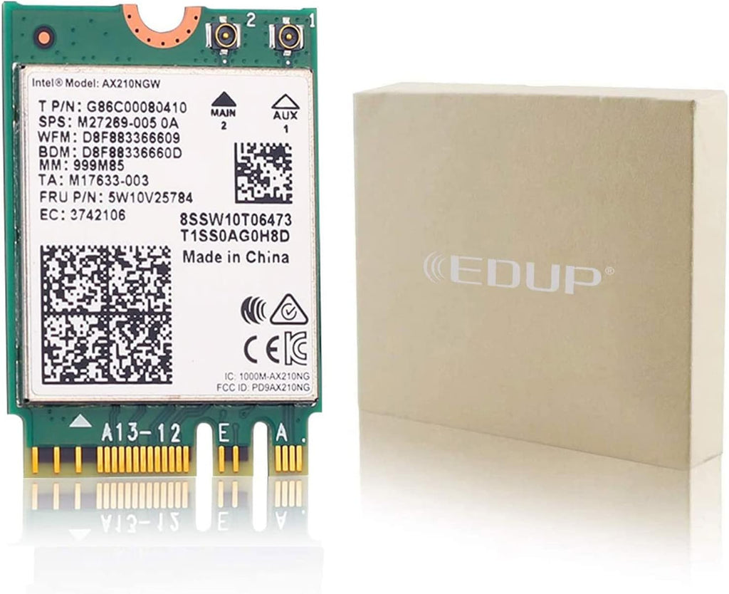 WiFi 6E Card AX210 Bluetooth 5.2 Tri-Band 5400Mbps Wireless Module Pack of 2 E56371