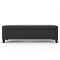 Dark Gray and Dark Brown Storage Ottoman R9229