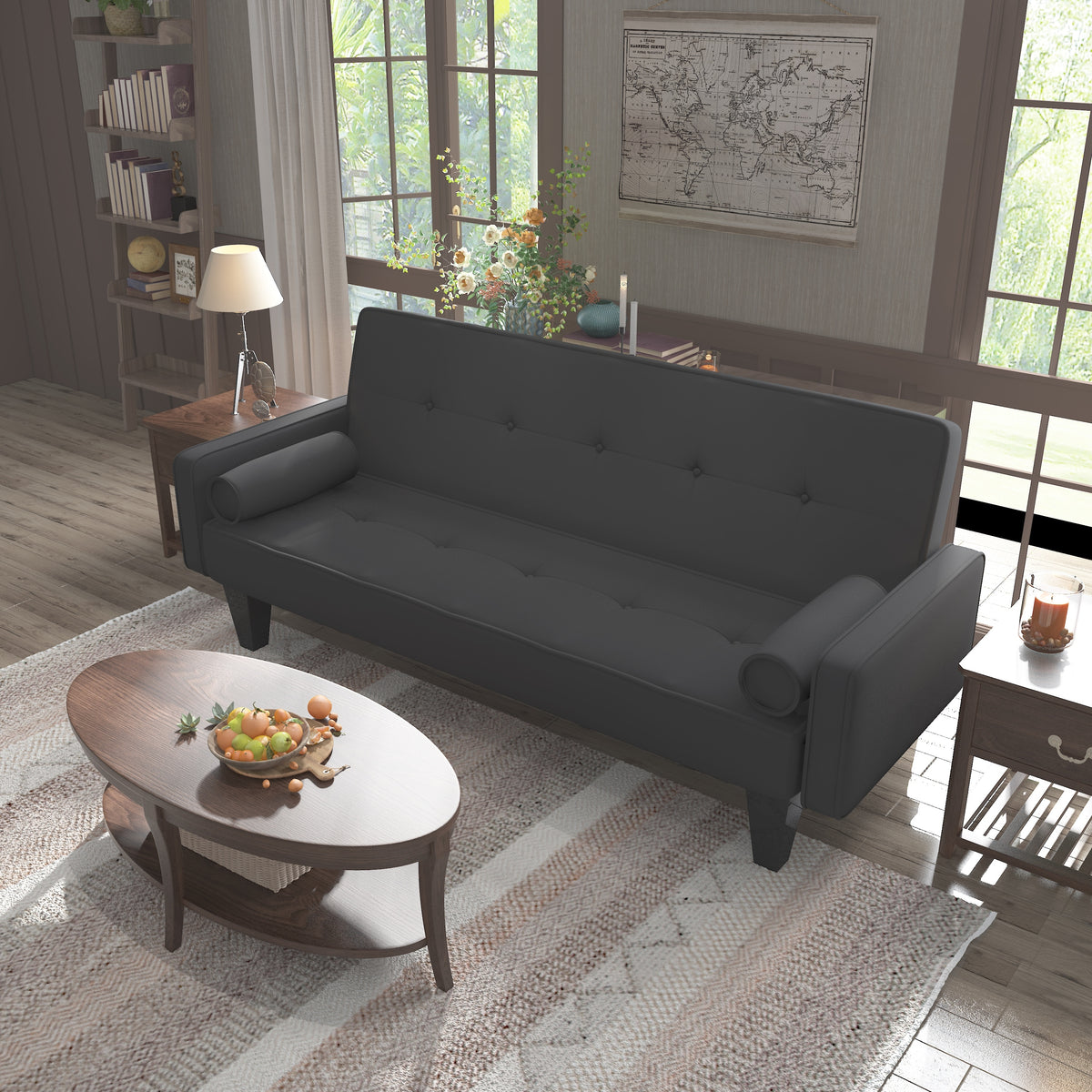 Grey Upholstery Sofa Bed F3877