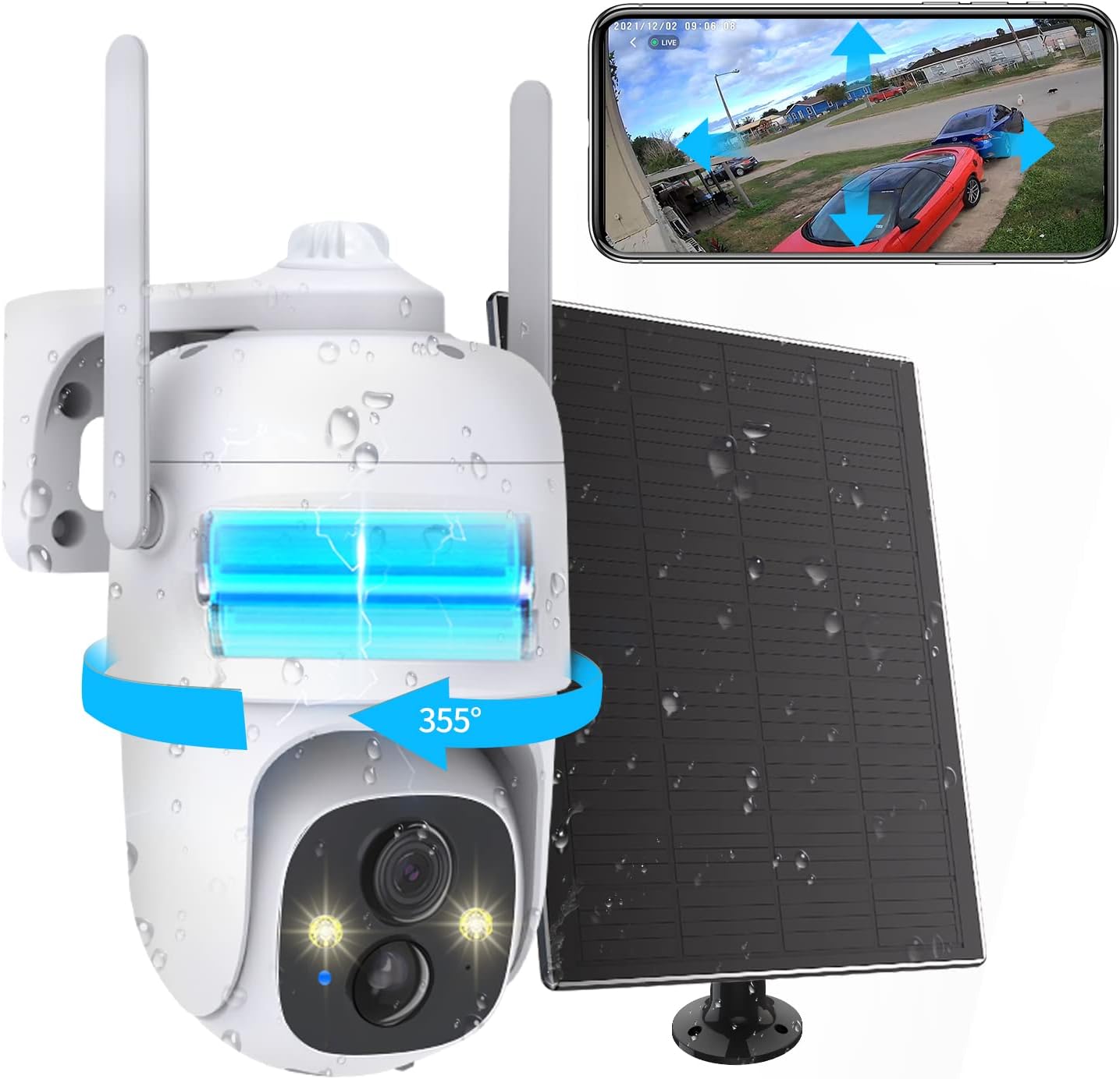 Wireless Solar Outdoor Security WiFi Camera with 360 View and IP65 Waterproof G983026