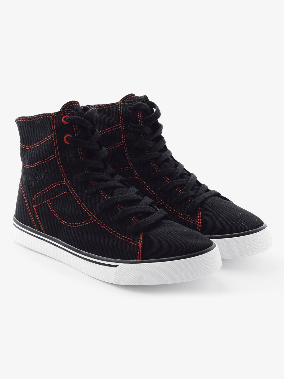 Black Red Canvas High Tops N39417