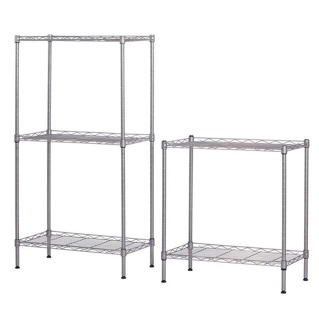 5 Tier Wire Shelving Rack Storage Unit Silver B974095
