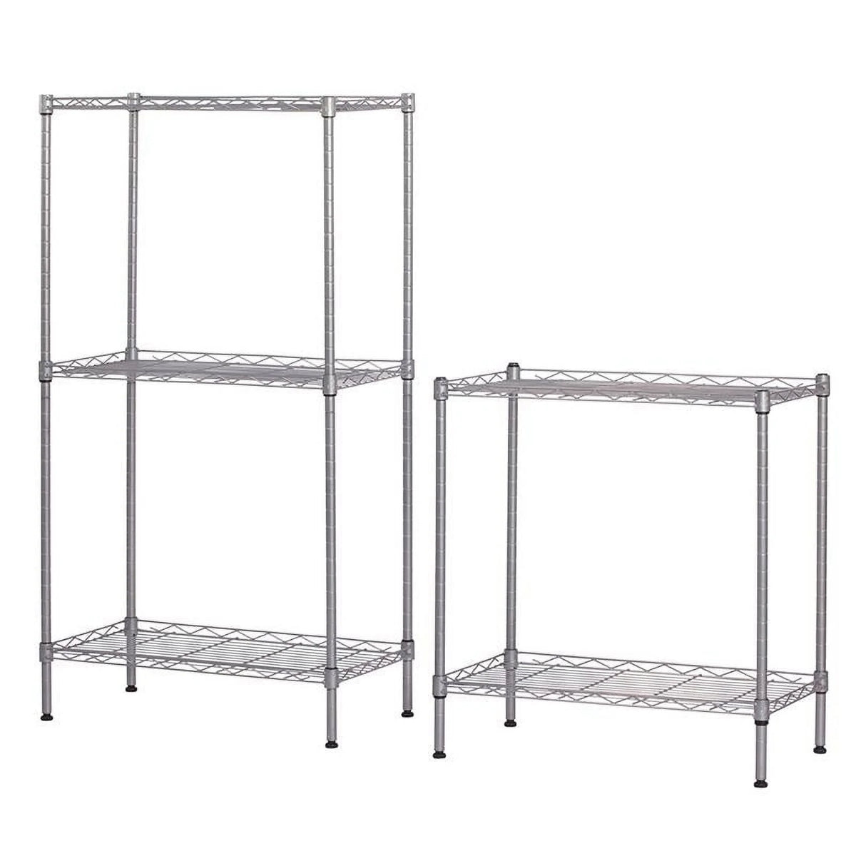 5 Tier Wire Shelving Rack Storage Unit Silver B974095