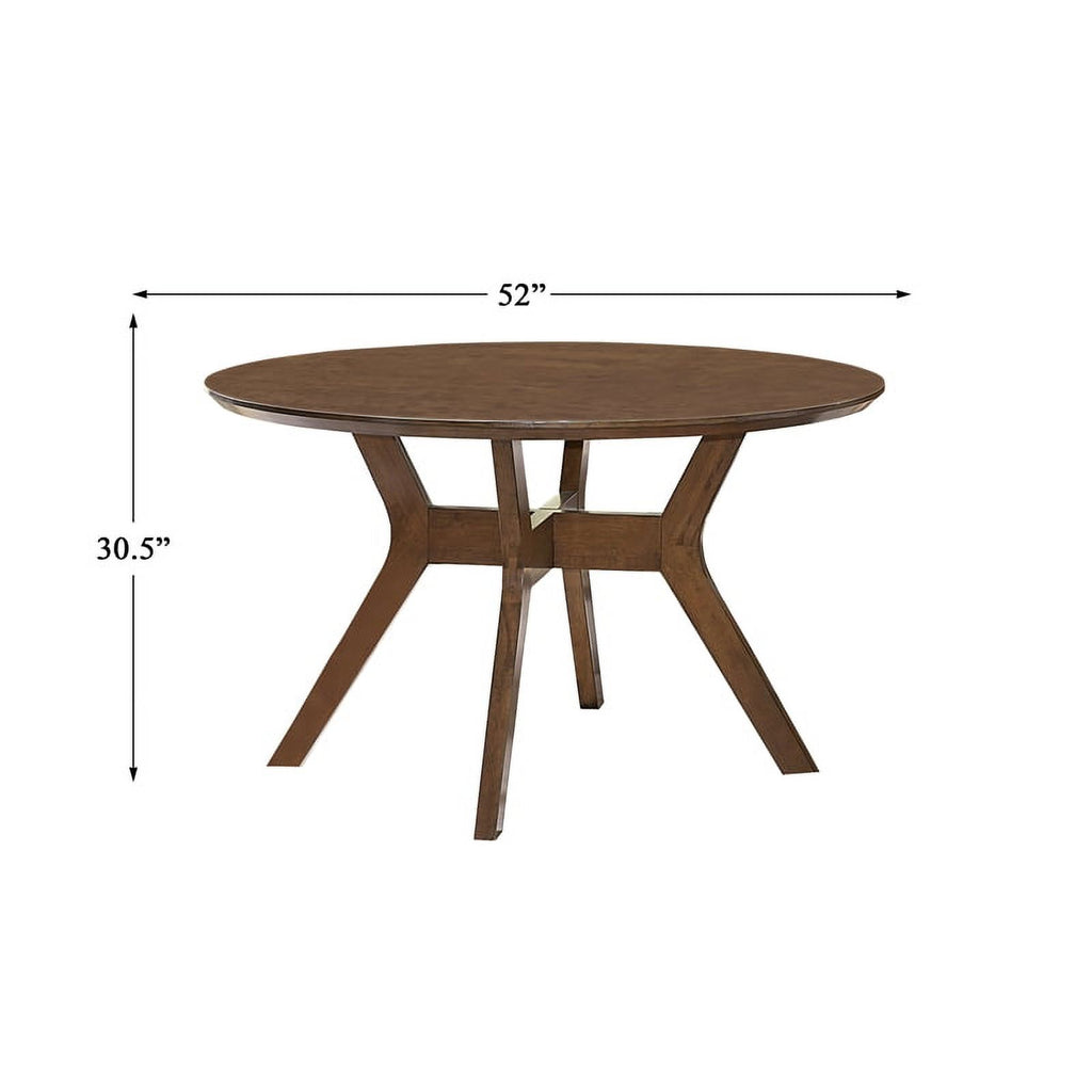 Mid-Century Wood Round Dining Table in Light Oak B6132