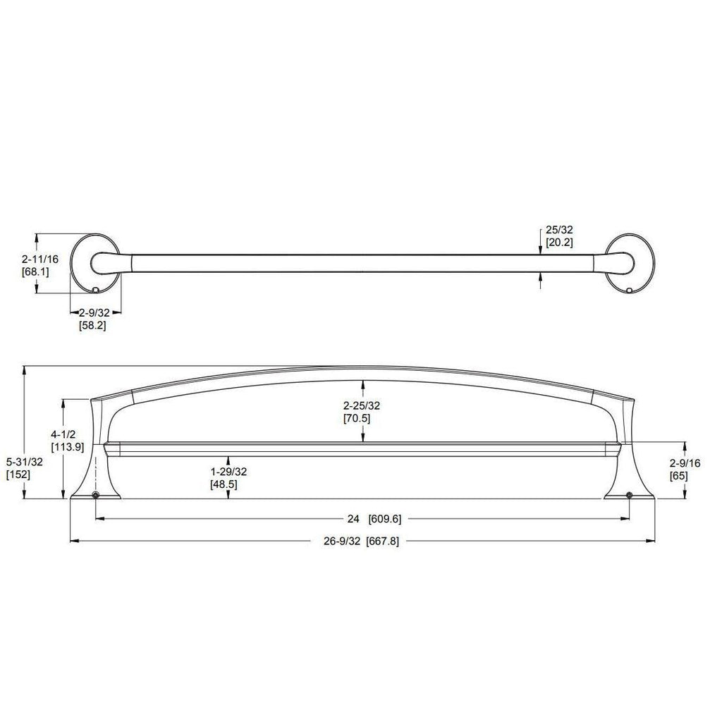Brushed Nickel Double Towel Bar R5627