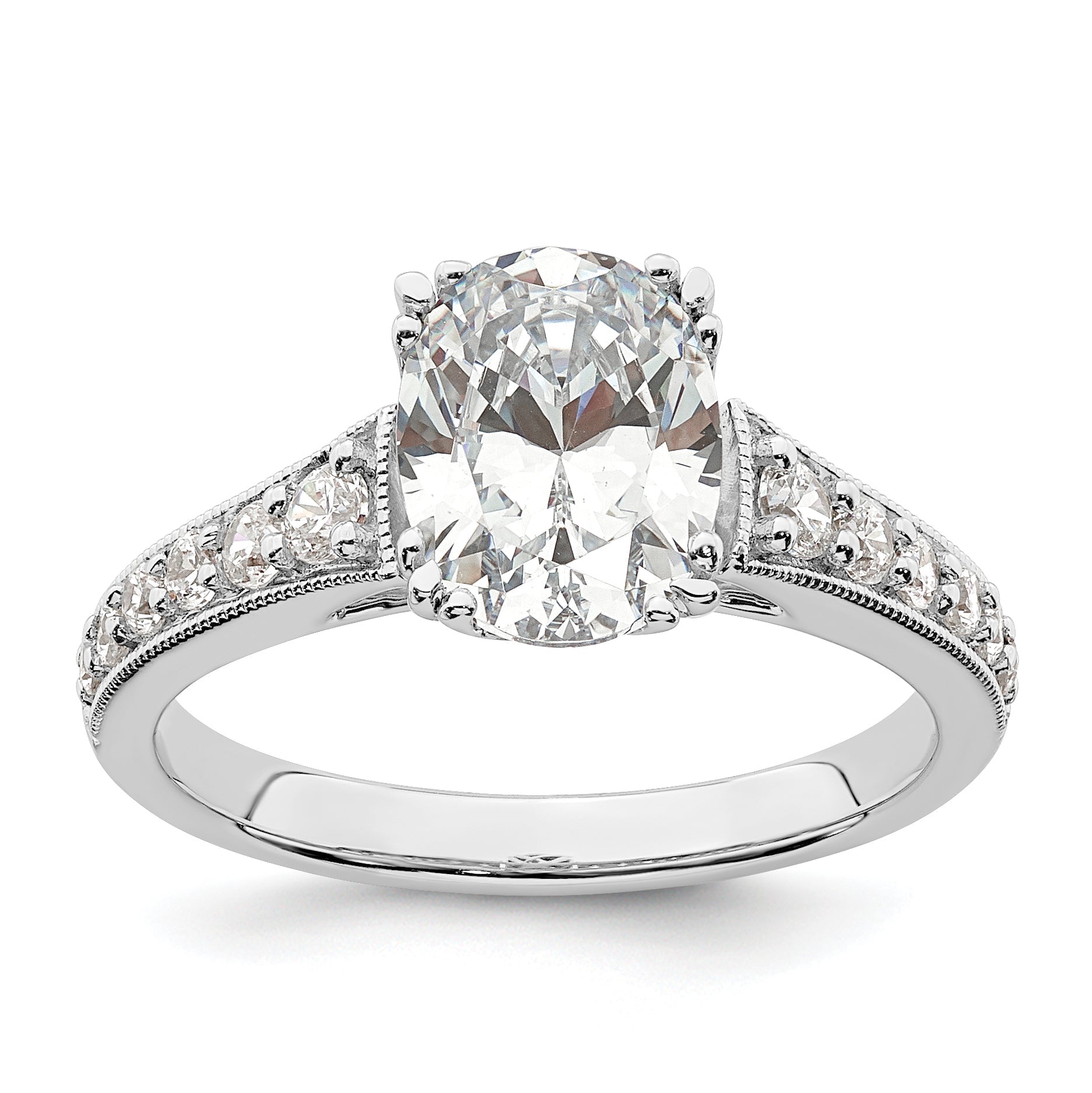 14k White Gold Oval Engagement Ring F974308