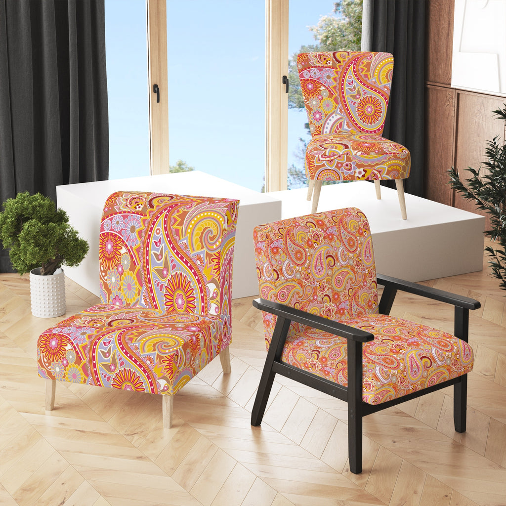 Upholstered Mid-Century Accent Chair W921
