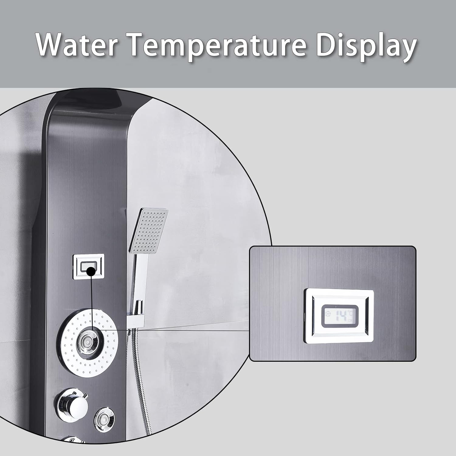 Matte Black Shower Panel Tower System with Rainfall Waterfall Shower Head and Handheld Spray Z69993