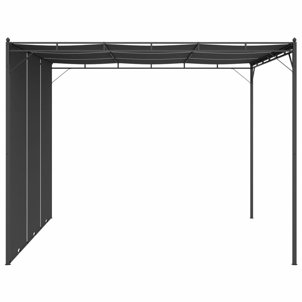Garden Gazebo with Side Curtain Steel Frame Sun Shade Shelter 118.1 x 118.1 x 88.6 Inches V385954