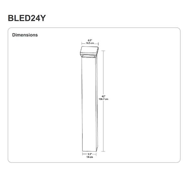 LED Square Bollard 24W Cool Bronze U12659