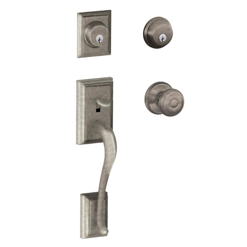 Double Cylinder Handleset Distressed Nickel W939088