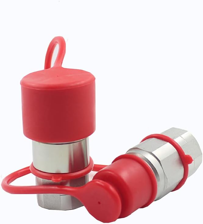 1/4 Flat Face Hydraulic Quick Connect Coupling Set with Black Dust Cap O829