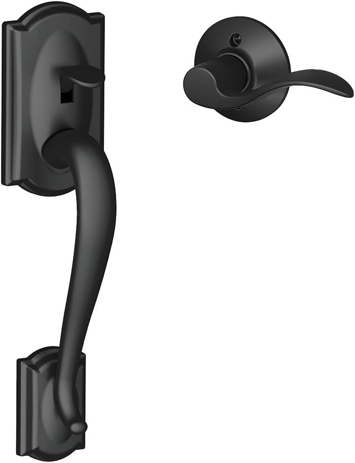 Camelot Front Entry Handleset with Lever, Satin Nickel Q99190