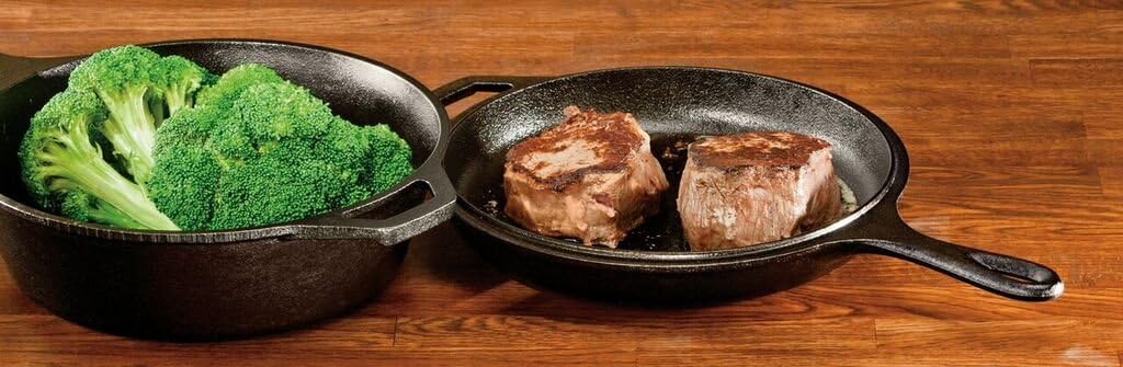 10.25 Black Cast Iron Combo Cooker Pack of 2 E580566