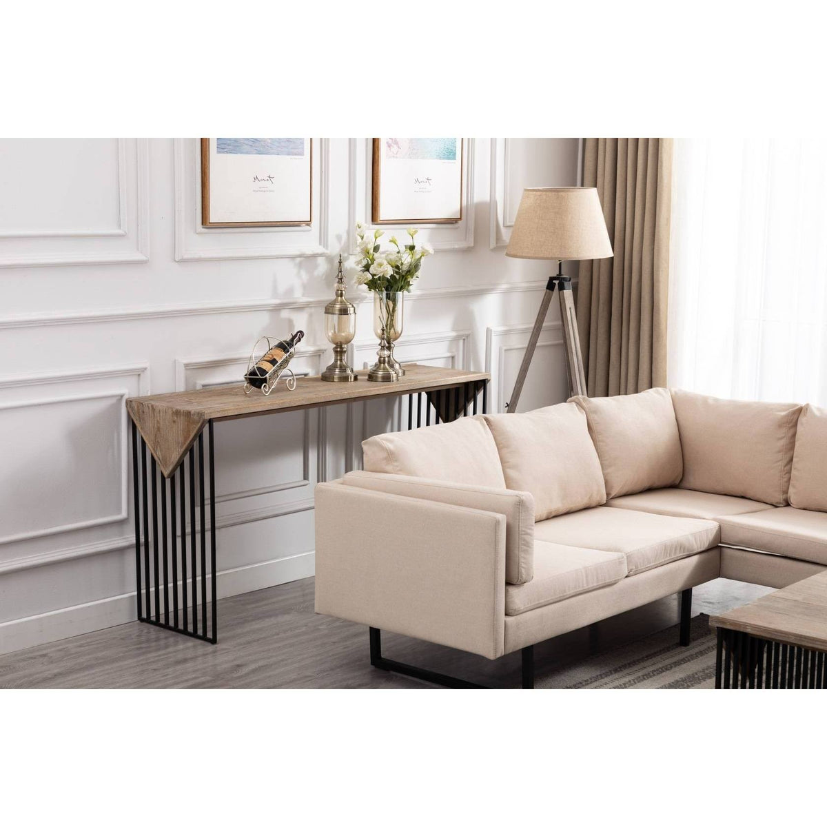 Natural Gray Console Table G102