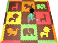Red, Yellow, Orange, Lime & Brown Interlocking Foam Play Mat Y592348