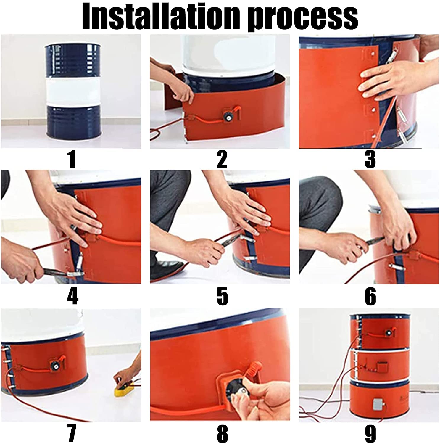 55-Gallon Drum Silicone Barrel Band Heater 120V 10x70in X4950