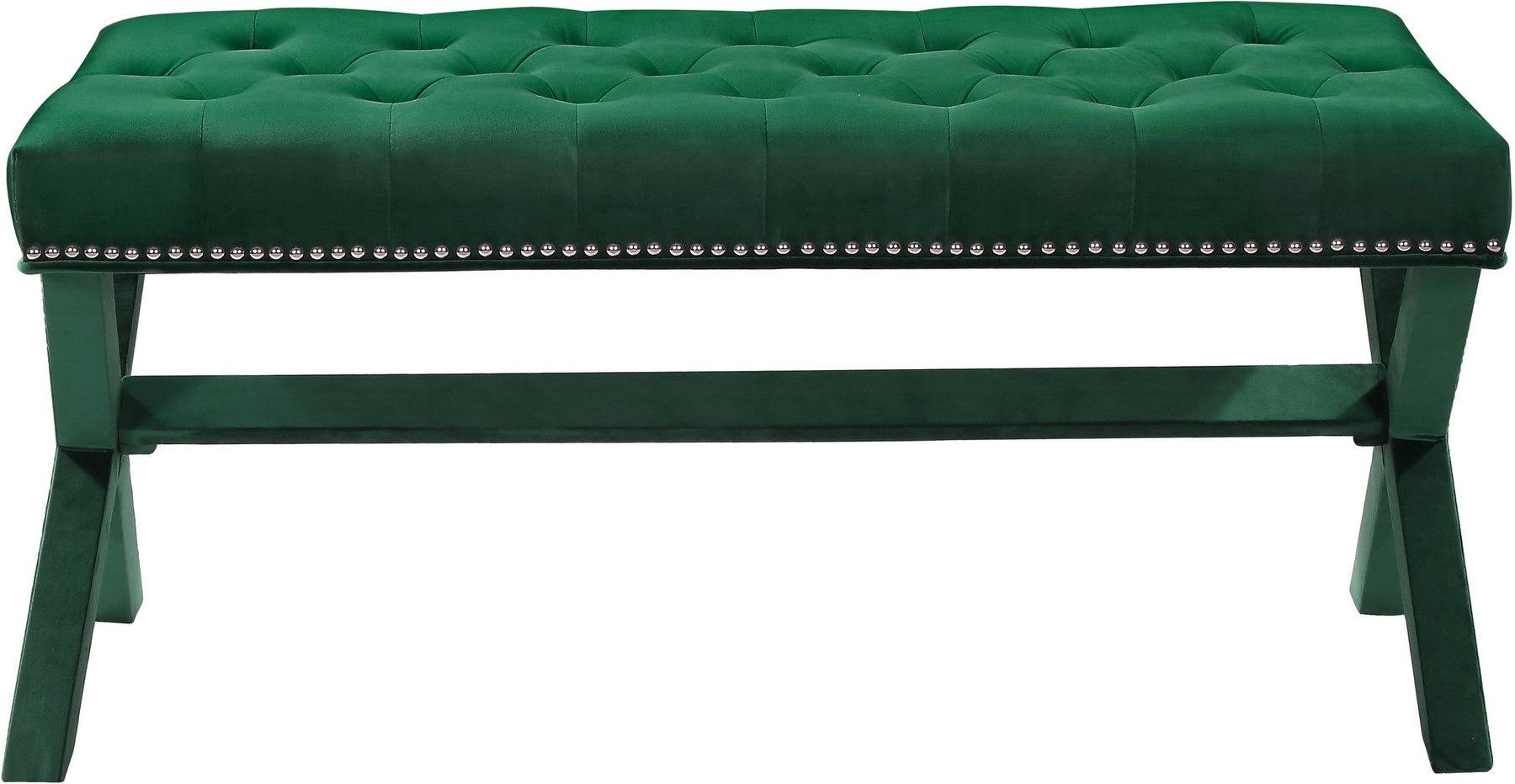 Green Velvet Bench A3981