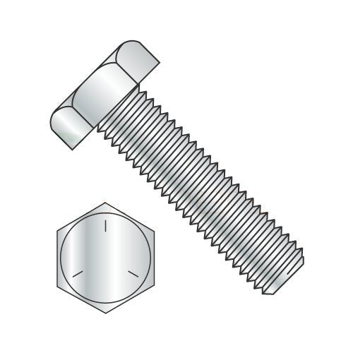 5/16-18 x 2" Fully Threaded Hex Tap Bolt Grade 5, Zinc Plated Steel, Coarse Thread, Pack of 2 U724159