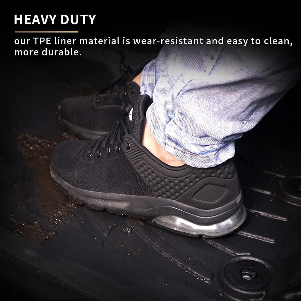 Heavy Duty TPE All Weather Car Floor Mats, 1st & 2nd Row Full Set Rubber Floor Liners G588837