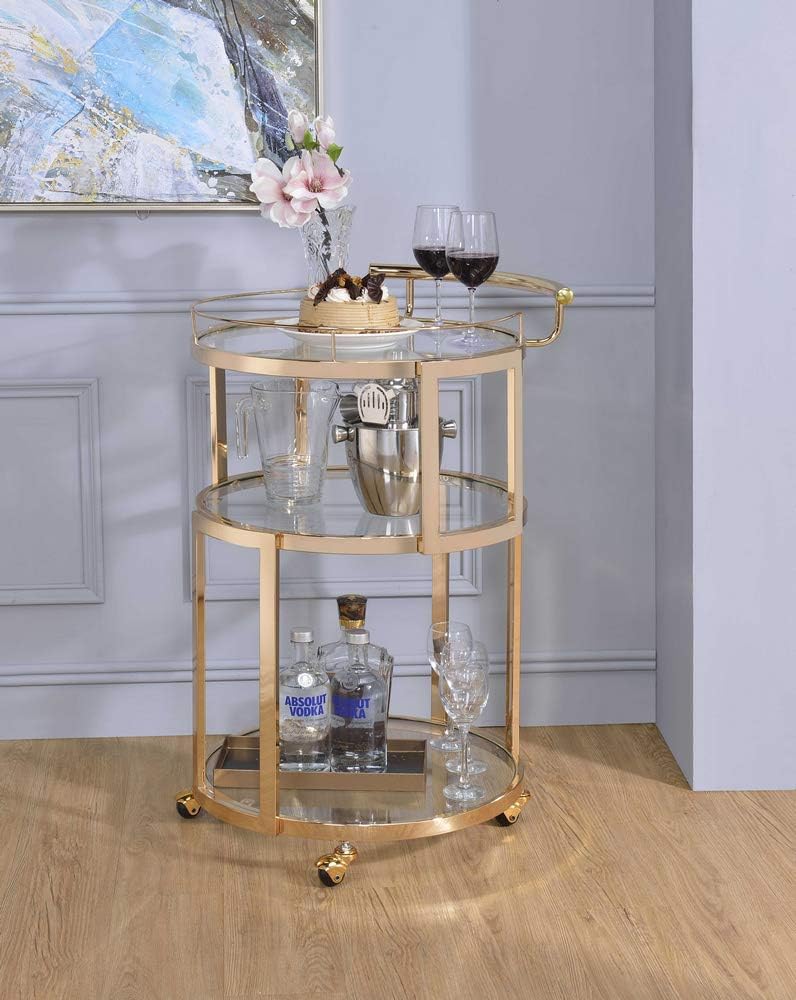 Gold & Clear Glass Cart E827