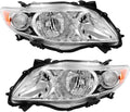 Chrome Housing Amber Reflector Headlight Assembly H909