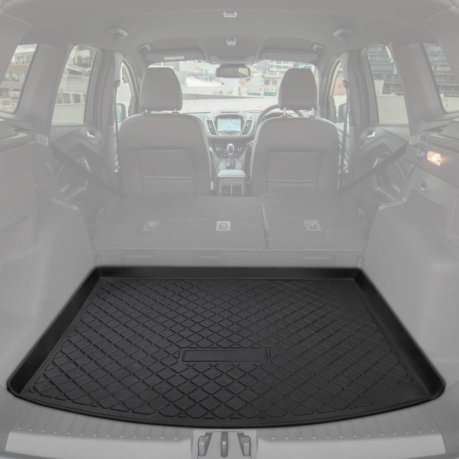 Trunk Cargo Liner Mat Tray, Heavy Duty Waterproof, Custom Fit, Black, Pack of 2 Q260125