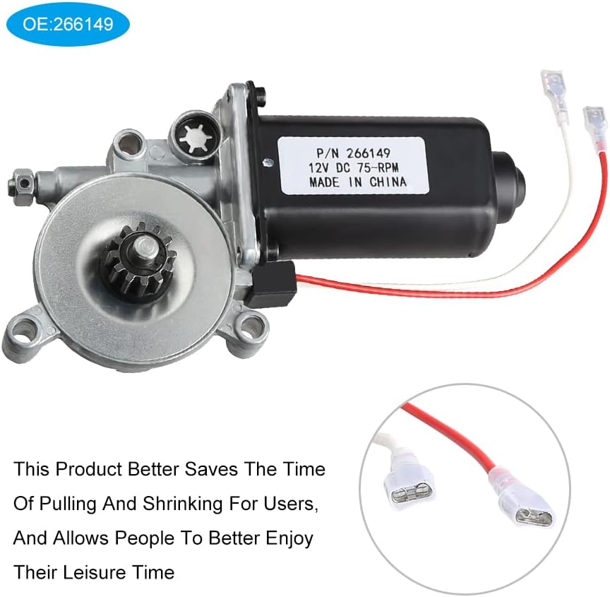 RV Power Awning Motor Replacement, Dual Connector, 12-Volt DC, 75-RPM, Pack of 2 P935448