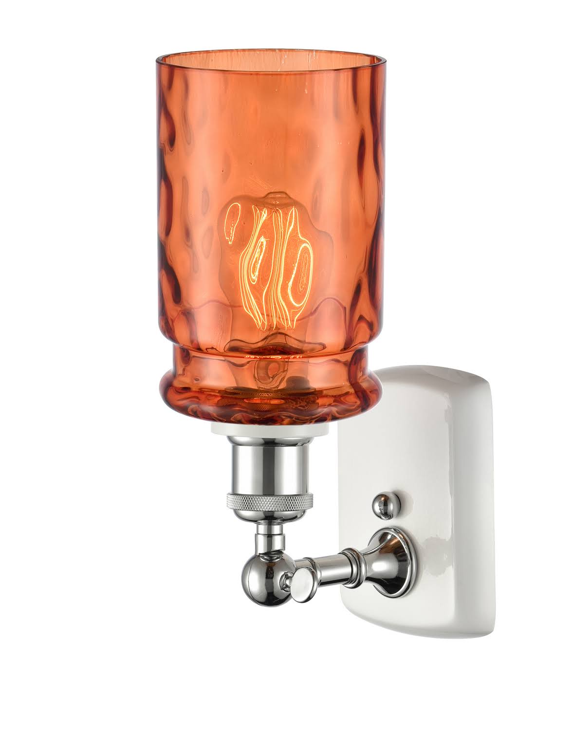 White and Polished Chrome 1 Light Sconce D330