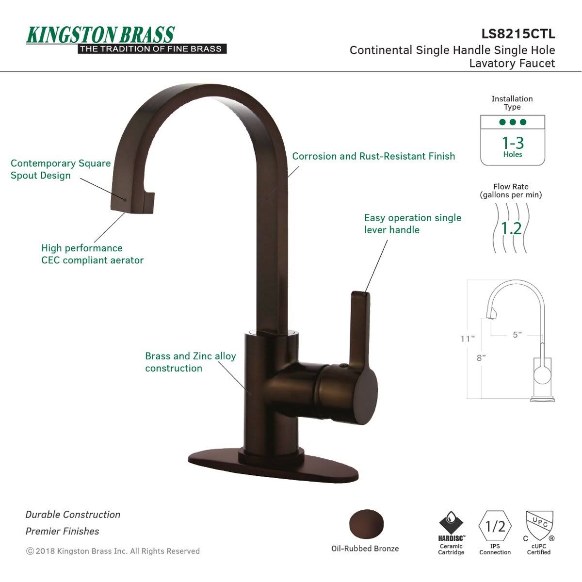Polished Chrome Single-Handle Bathroom Faucet C45201