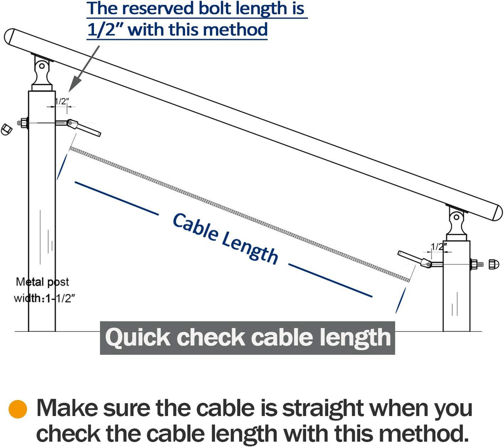 1/8 Inch T316 Stainless Steel Adjustable Cable Railing Kit for 1.5 Inch Metal Post, 20 Pack F1242