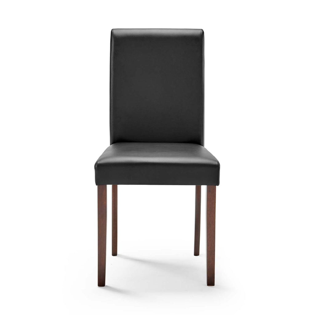 7 Piece Faux Leather Dining Set Cappuccino Black N84317