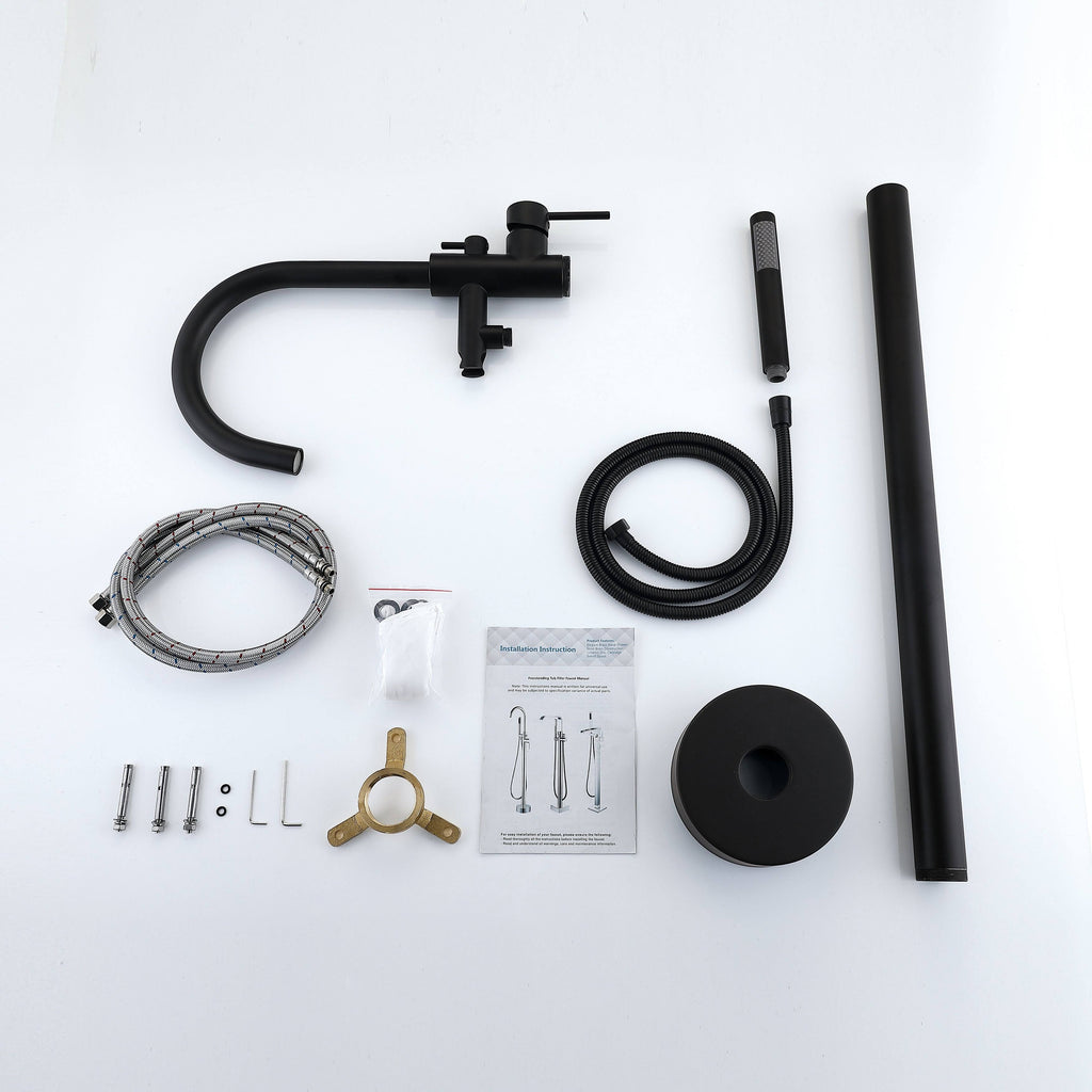 Brushed Nickel Single Handle Floor Mounted Freestanding Tub Filler K50065