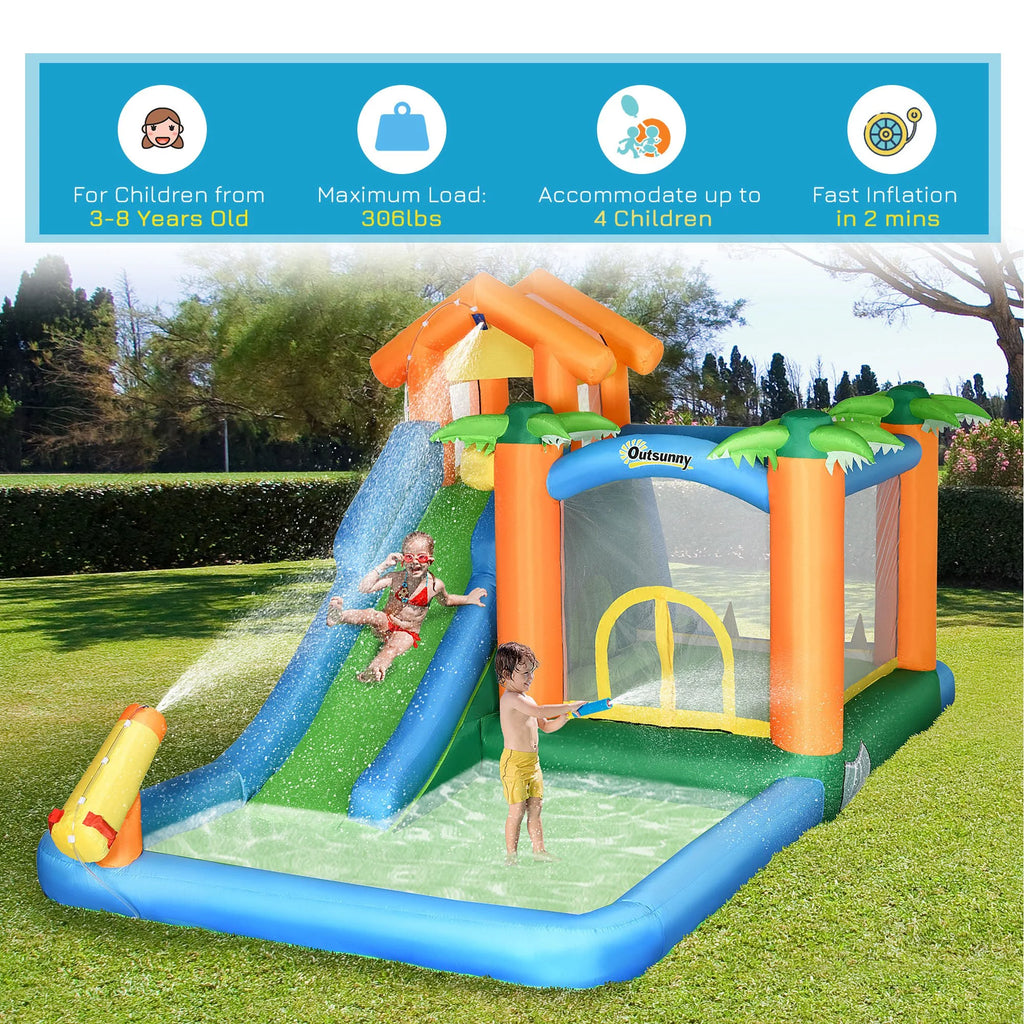 6-in-1 Inflatable Water Slide with 450W Air Blower U479
