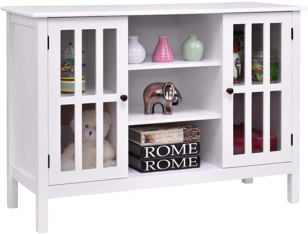Gray Wood TV Stand with 2 Doors A804202