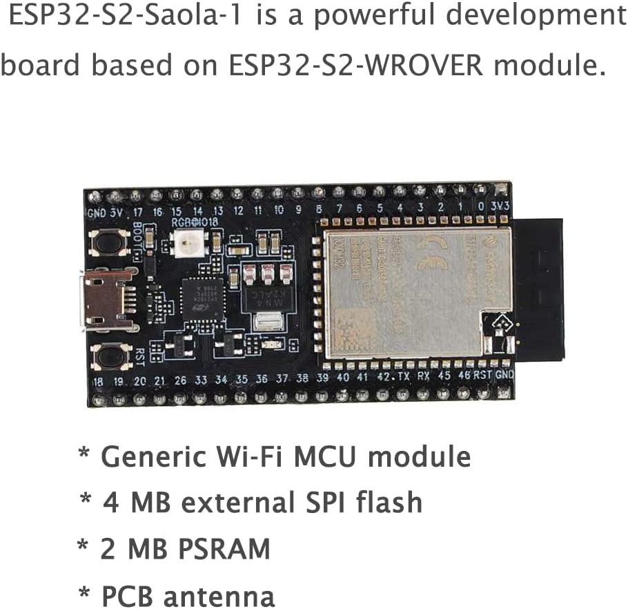 ESP32-S2 Development Board with 4MB Flash and 2MB PSRAM, Pack of 4 X473283