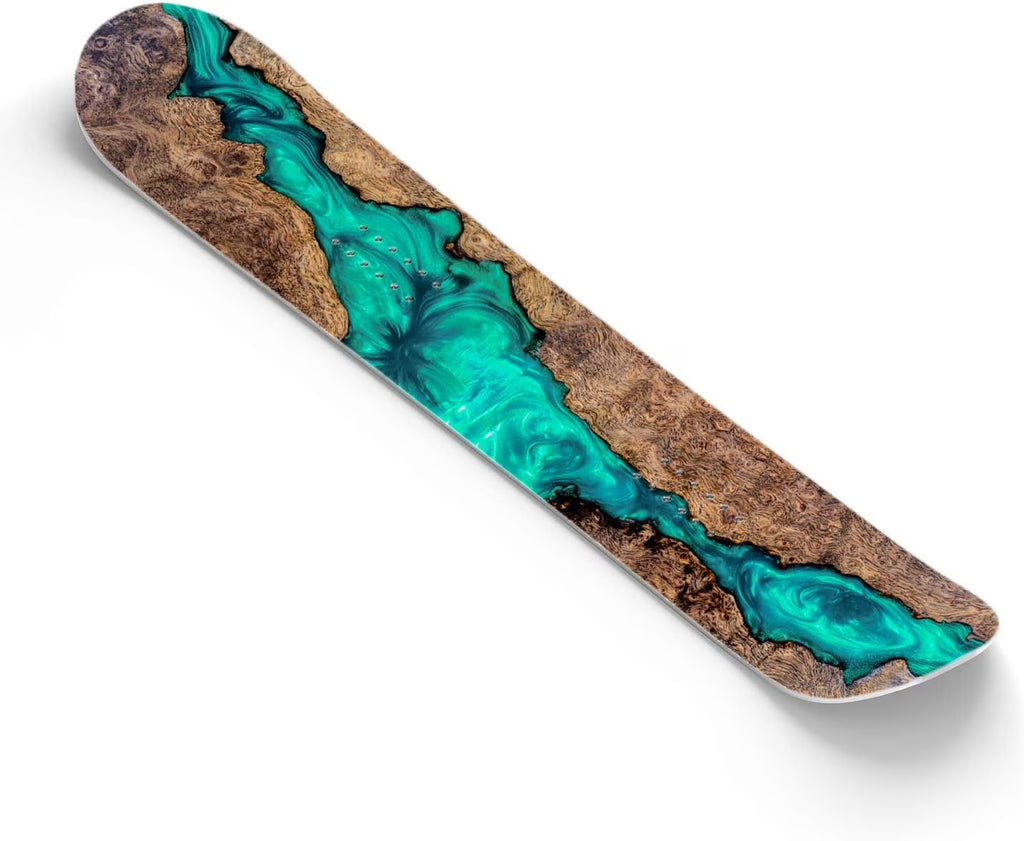 Aqua Resin Wood Snowboard Wrap Sticker Skin Cover D4075