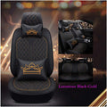 Luxury Auto Car Seat Covers 5 Seats Full Set Black-Pink L4146