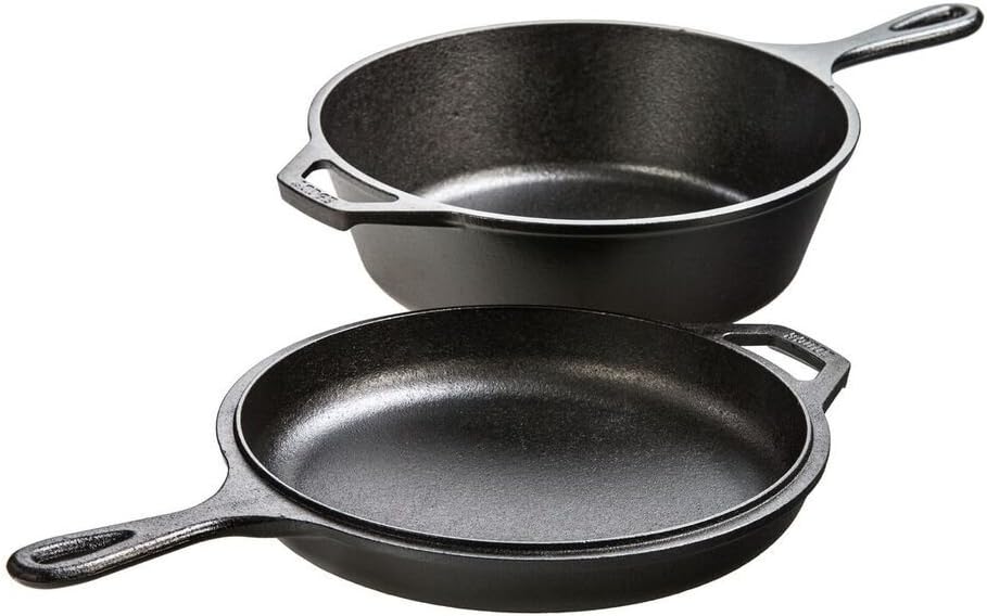 10.25 Black Cast Iron Combo Cooker Pack of 2 E580566