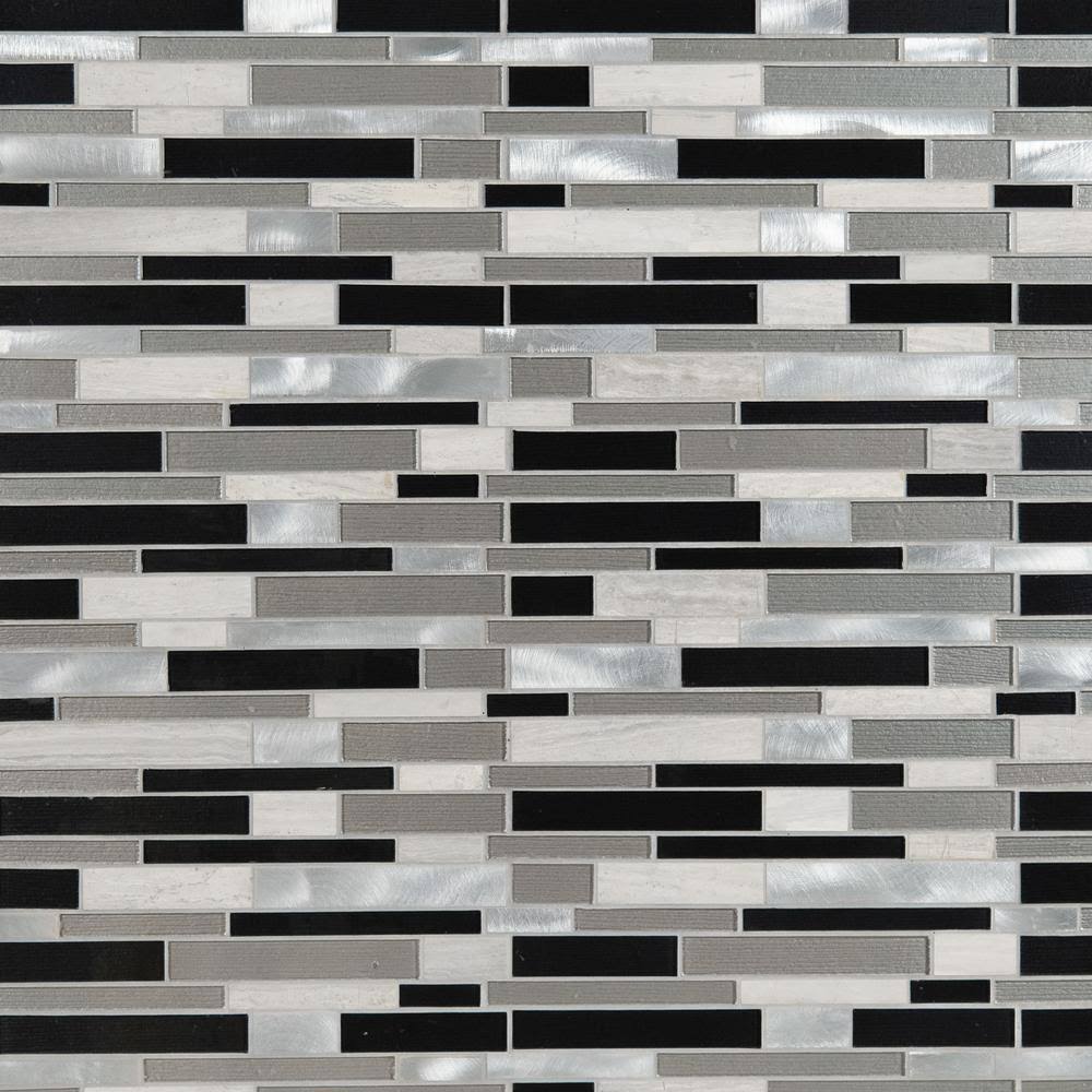12 in. x 12 in. x 4 mm Glass Stone and Metal Mesh-Mounted Mosaic Tile J7189