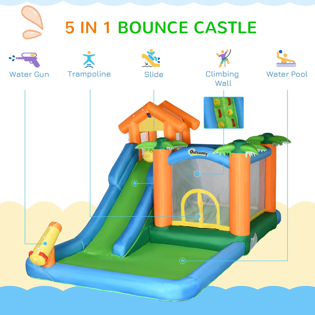6-in-1 Inflatable Water Slide with 450W Air Blower U479