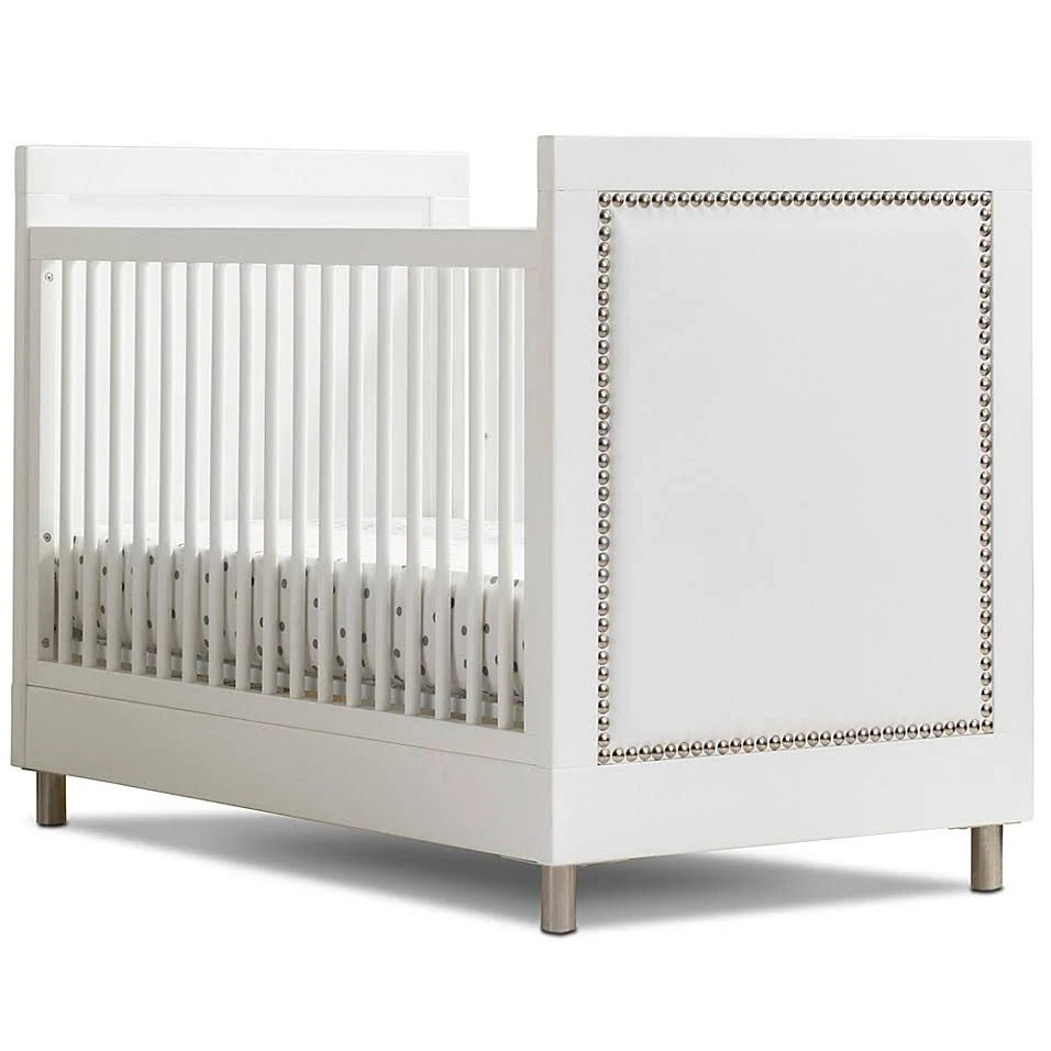 3-in-1 Convertible Baby Crib with Daybed/Toddler Bed Conversion Kit in Bianca White N9982