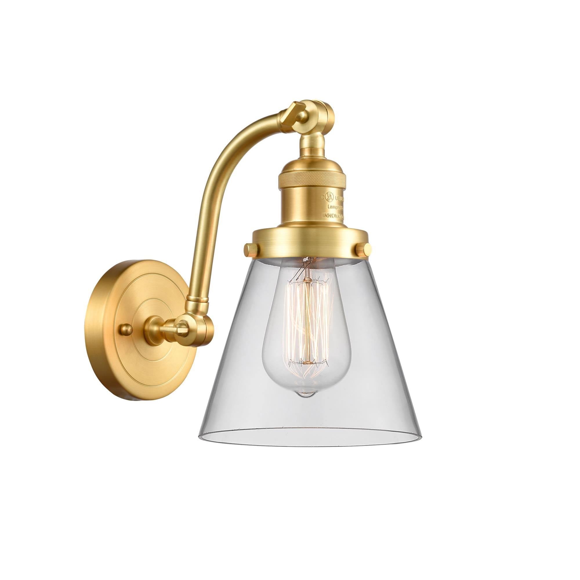 Satin Gold Small Cone 1 Light Sconce K31267