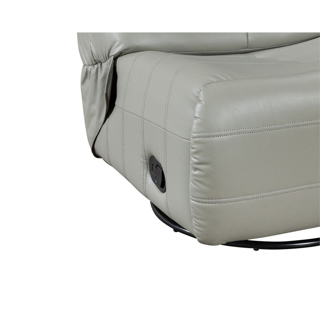 Green Faux Leather Swivel Glider Recliner F958