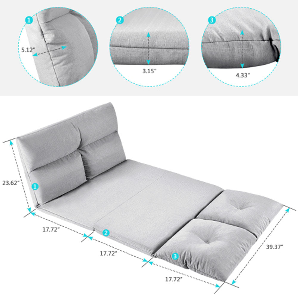 Gray Fabric Folding Chaise Lounge Sofa Q399397