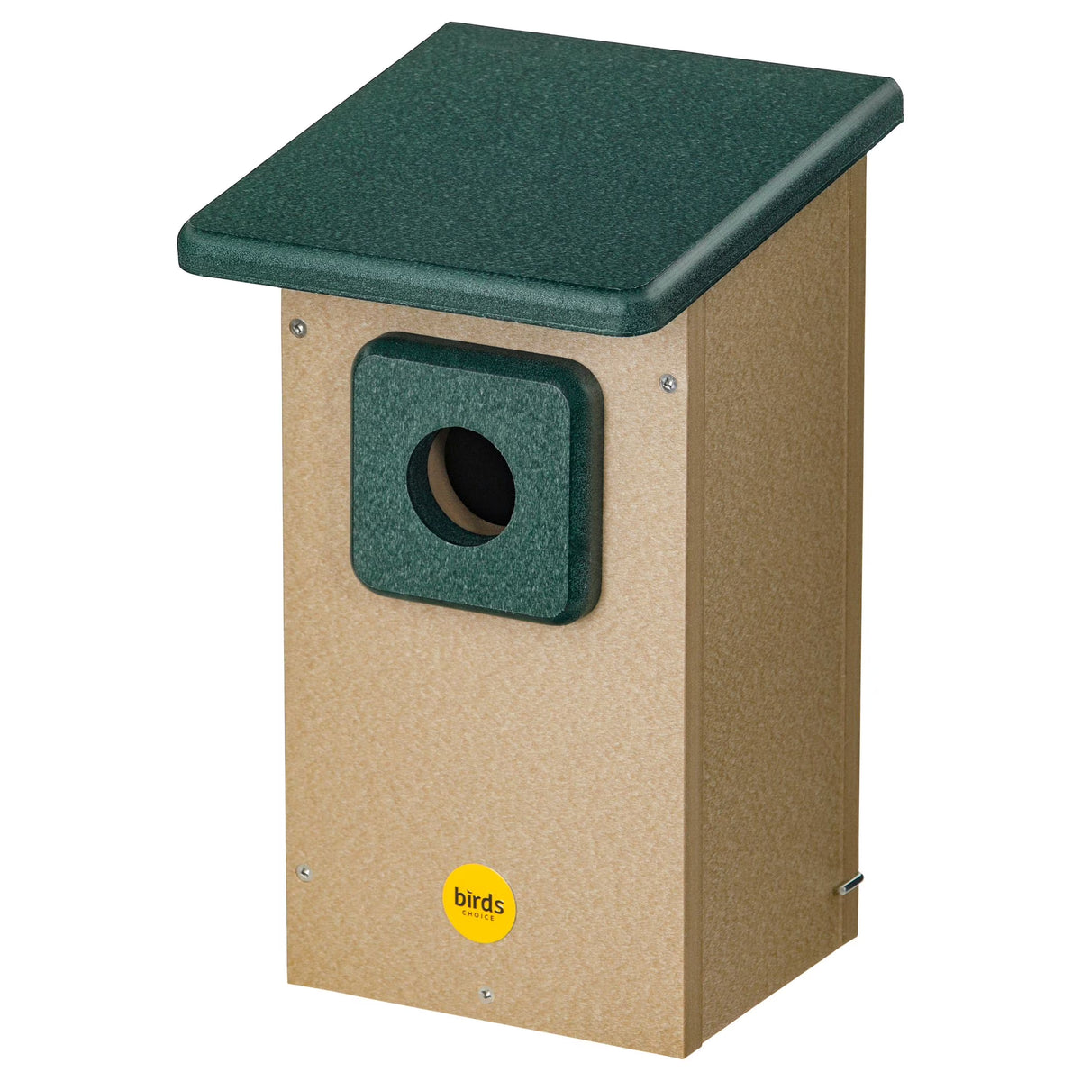 Taupe and Green Recycled Plastic Bluebird House with 1.5" Entrance Hole Y29879