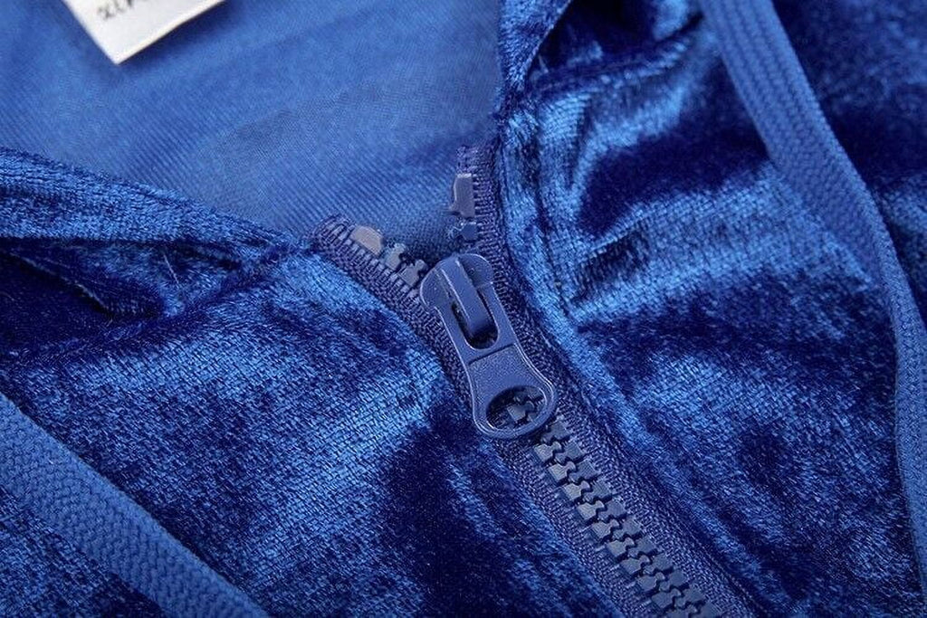 Velour 2-Piece Hoodie Tracksuit Set X794