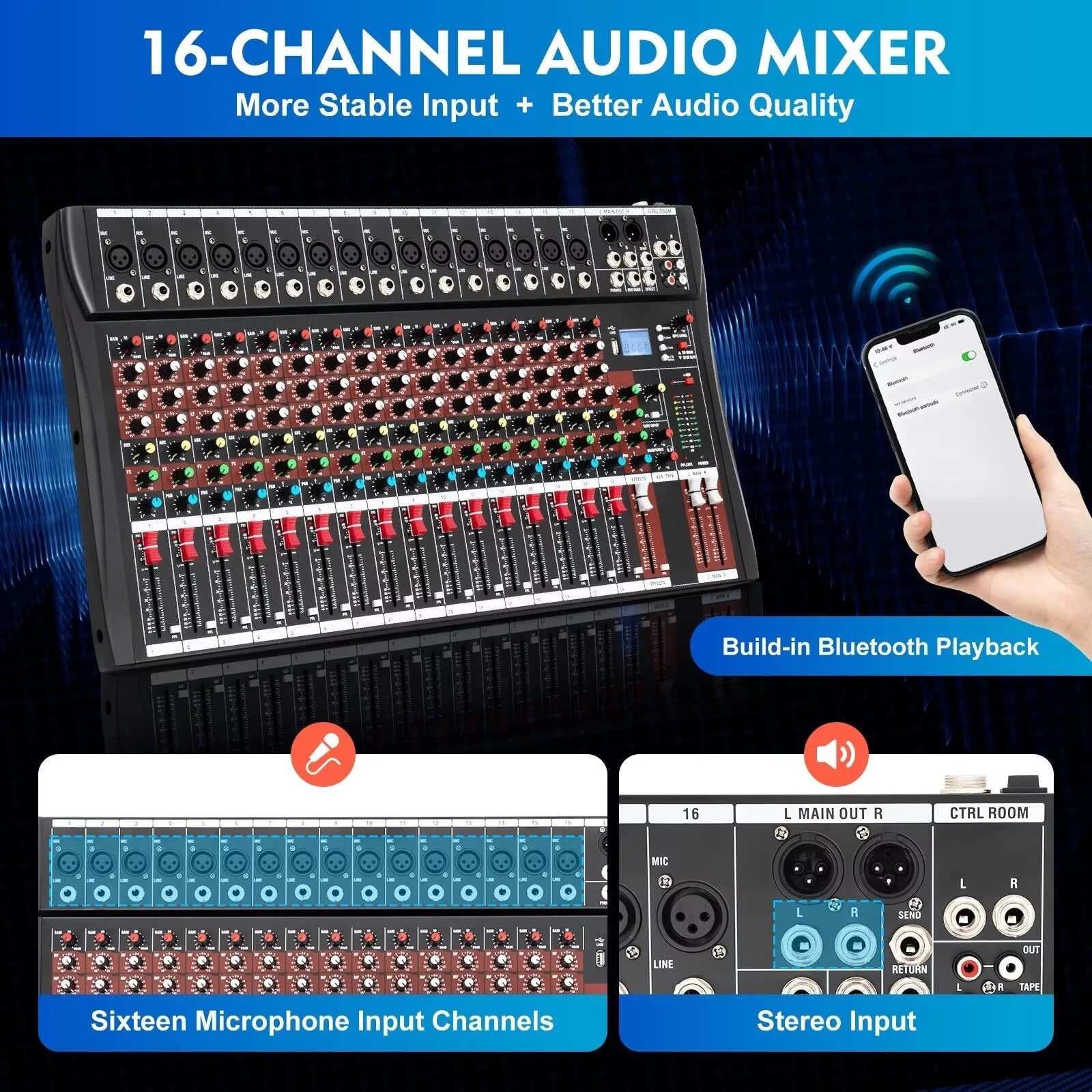 16 Channel Powered Mixing Console C492