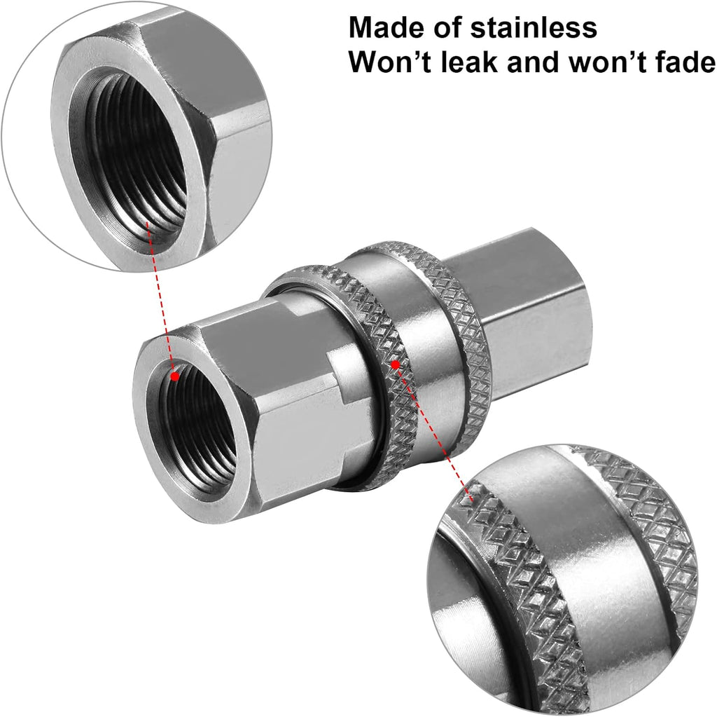 8 Sets NPT 3/8 Inch Stainless Steel Quick Hose Connector Fittings E425704